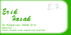 erik hasak business card